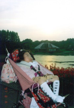 夕日のなかの智ちゃん